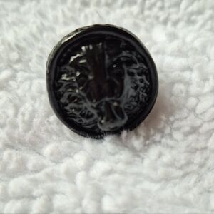 Lion King Ring Emblem Men's Accessory Ring Black Metal